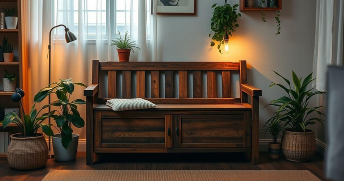 Banco Ba&uacute; de Madeira: Praticidade e Estilo