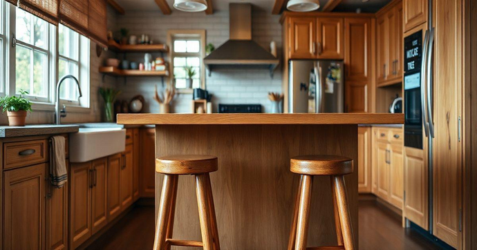 Banco de Madeira para Cozinha Americana