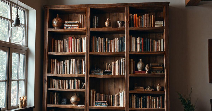 Estante de Madeira R&uacute;stica: Estilo e Funcionalidade