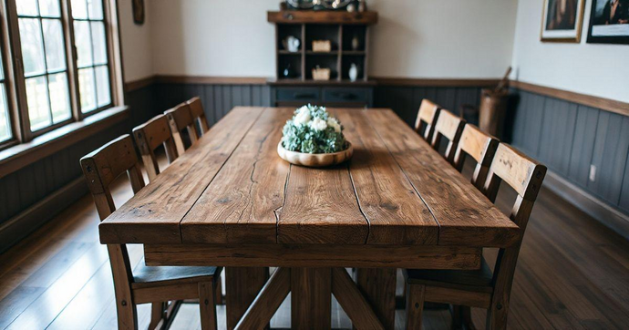 Mesa de madeira r&uacute;stica: 8 lugares para sua sala!