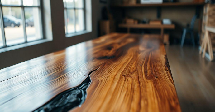 Mesa r&uacute;stica com resina: 7 ideias incr&iacute;veis para sua casa