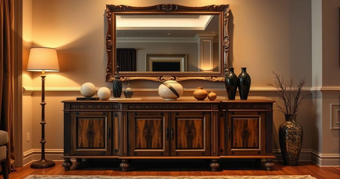 Aparador de Madeira com Espelho: Eleg&acirc;ncia e Funcionalidade