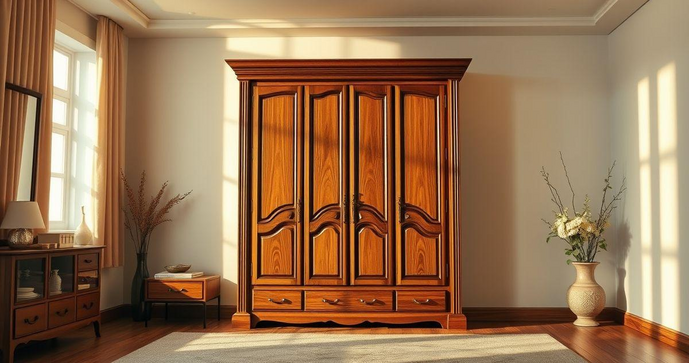 Arm&aacute;rio de Quarto em Madeira Maci&ccedil;a: Eleg&acirc;ncia e Durabilidade