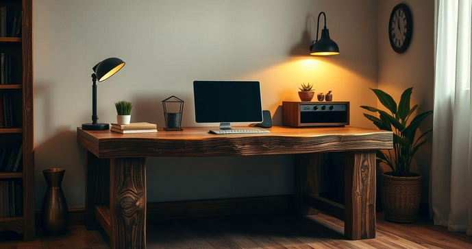 Escrivaninha de Madeira R&uacute;stica: Estilo e Praticidade