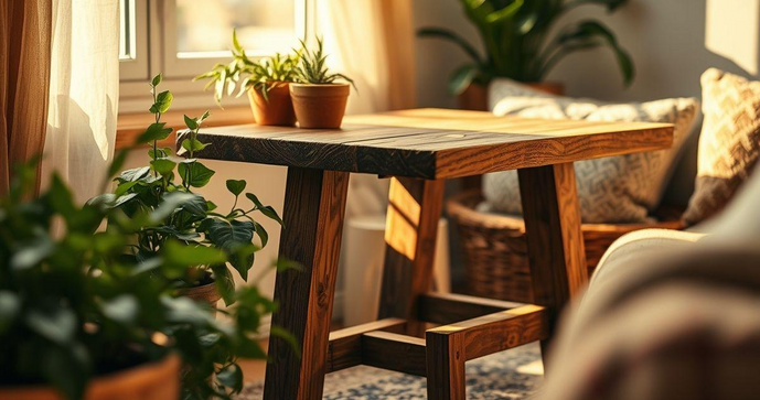 Mesa de Madeira R&uacute;stica Pequena para Seu Espa&ccedil;o