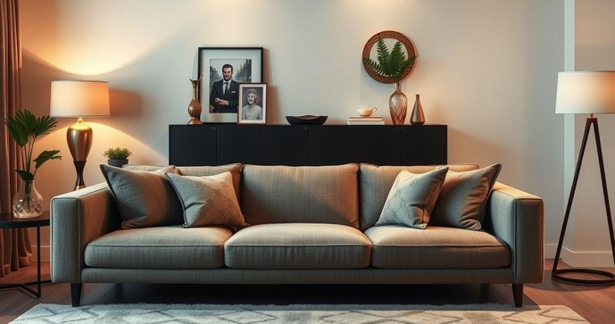 Aparador atrás do sofá é a solução perfeita para otimizar seu espaço e decorar com estilo