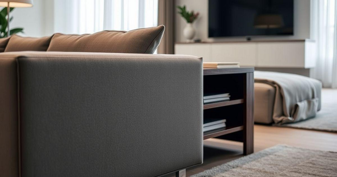 Aparador lateral para sof&aacute; &eacute; a pe&ccedil;a perfeita para complementar sua decora&ccedil;&atilde;o e funcionalidade