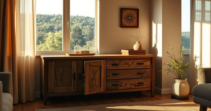 Aparador R&uacute;stico com Gavetas: Estilo e Funcionalidade