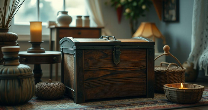 Ba&uacute; de madeira pequeno &eacute; a solu&ccedil;&atilde;o ideal para organiza&ccedil;&atilde;o e decora&ccedil;&atilde;o