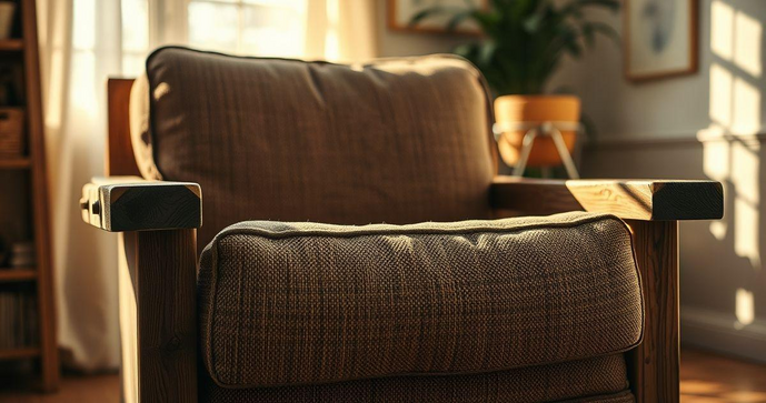 Cadeira de Madeira R&uacute;stica Estofada para sua Casa