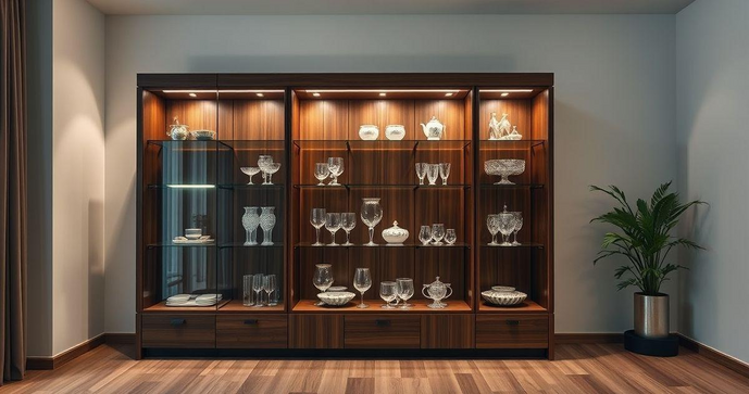Cristaleira de Madeira Moderna para sua Casa