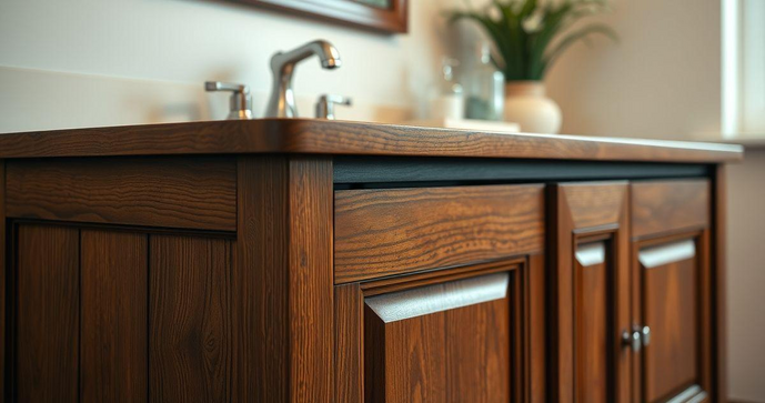 Gabinete de Banheiro em Madeira Maci&ccedil;a: Beleza e Durabilidade