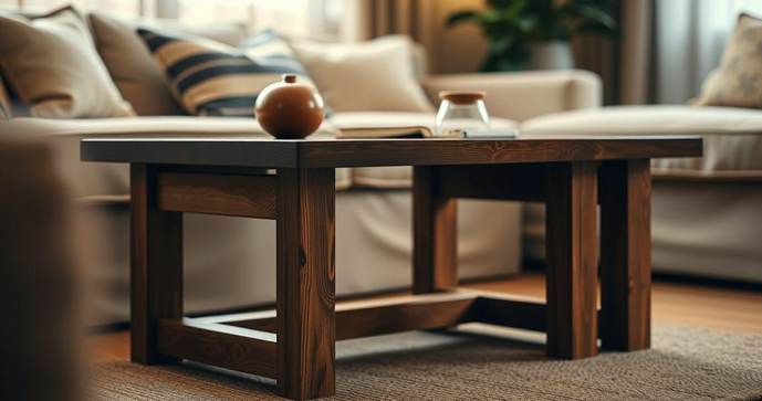 Mesa lateral retangular madeira &eacute; a escolha perfeita para decorar seu espa&ccedil;o com estilo e funcionalidade