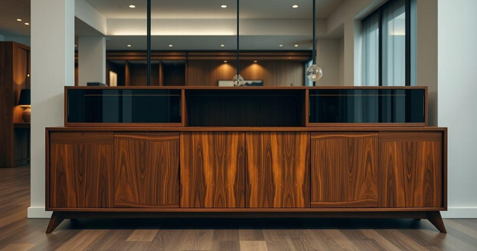 Aparador de Madeira com Vidro: Sofistica&ccedil;&atilde;o e Funcionalidade para Seu Ambiente