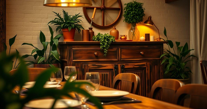 Buffet de Madeira R&uacute;stica transforma sua Decora&ccedil;&atilde;o com Estilo e Conforto