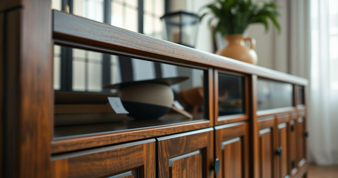 Aparador de madeira com vidro: como escolher o ideal para sua decora&ccedil;&atilde;o