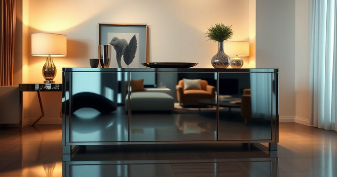 Aparador Espelhado: o Toque de Eleg&acirc;ncia que Sua Decora&ccedil;&atilde;o Precisa