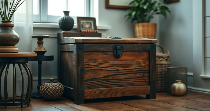 Ba&uacute; de madeira pequeno &eacute; a solu&ccedil;&atilde;o perfeita para organiza&ccedil;&atilde;o e decora&ccedil;&atilde;o do seu espa&ccedil;o