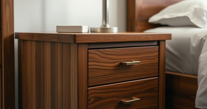 Criado mudo de madeira maciça é a escolha perfeita para elegância e durabilidade no seu quarto