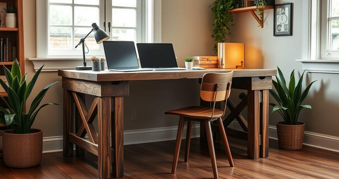 Escrivaninha de Madeira de Demoli&ccedil;&atilde;o: Estilo e Sustentabilidade para Seu Espa&ccedil;o de Trabalho