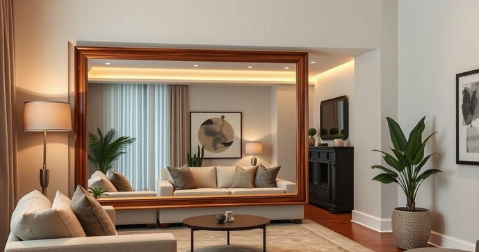 Espelho com Moldura de Madeira para Sala: Como Escolher o Ideal para Sua Decora&ccedil;&atilde;o